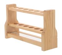 CIYODO Rastrelliera per Provetta in Legno 6 Scomparti Beige, Supporto Sicuro per Provetta da 25ml, per Laboratori Scientifici e Ricerca