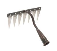 CIYODO Rastrello da Giardino Piccolo Denti in Acciaio Resistente con Manico in Attrezzo Manuale per Diserbo Allentamento Terreno e Pulizia Foglie per Prati e Orto