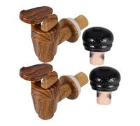 CIYODO Rubinetto per Barile di Birra e Tappi per Vino in Plastica Resistente, Kit Accessori per Botti di Vino Domestiche Chiusura Ermetica, Set da 4 Pezzi per Conservazione e Servizio