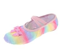 CIYODO Scarpette Ballerina Bambina Soft Split Sole, Slip-on 25 | Pelle Artificiale e Tessuto, per Yoga Training e Varie Forme di Danza, Stile Cute Iridescente