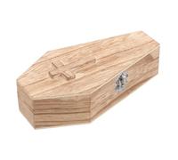 CIYODO Scatola Bara Funebre in Legno Non Finita - Organizzatore Di Gioielli Di Halloween, Ornamenti Tavolo, Portagioie, Porta Anelli - Home Decor