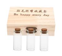 CIYODO Scatola Per Raccolta Chioma Fetali e Denti Da Latte in Legno 3 Scomparti, Contenitore Per Ricordi Del Ragazzo Ragazza e Appendibile Come Decorazione