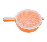 CIYODO Scolapasta Doppio Cestello Arancione, Ciotola Filtro Interno per Lavaggio e Scolatura Verdure, Cesto Multifunzione per Essiccazione e Conservazione in Cucina Riutilizzabile