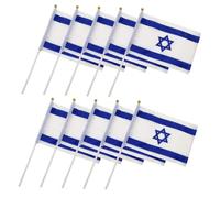 CIYODO Set 10 Pezzi Bandiere Israeliane 20X28 CM in Poliestere Leggero Bandiera Nazionale Decorativa per Esterni Feste e Eventi Sportivi Bandiera da Giardino Resistente AI Colori