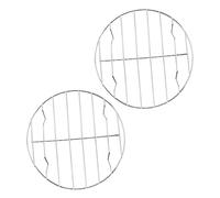 CIYODO Set 2pezzi Griglie per Barbecue Rotonde in Acciaio Inossidabile, Facili da Usare e Trasportare, per attività di Grill all Aperto e Picnic