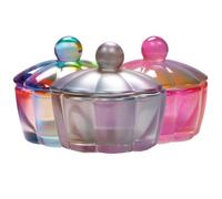 CIYODO Set 3pezzi Tazze per Manicure in Vetro Cristallo, Portanail Liquido Affidabile e Facile da Muovere, Design Raffinato per Nail Art Professionale