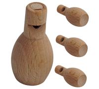 CIYODO Set 4 Pezzi Fischietti in Legno Grezzo per Giocattoli Musicali DIY Fischietti Sicuri e Compatti per Educazione e Divertimento Infantile