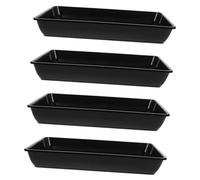 CIYODO Set 4 Sottovasi per Piante in Plastica PP Neri Rettangolari 30 CM Vaschette per Raccolta Acqua e Substrato per Vasi da Fiori da Interno ed Esterno