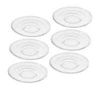 CIYODO Set 6 Piattini per Tazzine in Vetro Trasparente, Alta Durabilità e Design Semplice, per Sale da tè e Hotel, Resistenti e Non Facili da Deformare
