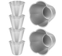 CIYODO Set 6 Stampi da Forno in Alluminio Antiaderente per Mini Cupcake e Budini, Pirottini per Muffin Lavabili, Teglie per Dolci Compatte per Cottura al Calore