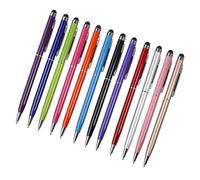 CIYODO Set da 12 Penne Touch e Penne a Sfera in Alluminio Leggere per Scrivere e Giocare su Tablet e Telefono Decorazioni Scuola, Perfette la Scuola e L'ufficio Colore Casuale
