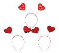 CIYODO Set da 3 Fasce per Chioma da Donna a Forma di Cuore Paillettes Rosse, Accessori per Feste Romantiche e Carnevale, Copricapo Decorativo per Eventi e Feste di Coppia