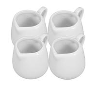 CIYODO Set Da 4 Mini Lattiere in Ceramica Con Manico 50 Ml, Brocca Per Salse e Latte Creativa, Portalatte Stabile Con Base Piatta, Per Uso Domestico e Catering
