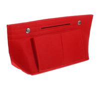 CIYODO Spacious Multi-compartment Felt Cosmetics Bag Foldable Handbag Liner for Women for Travel and Daily Use in White Colore Casuale
