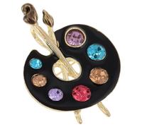 CIYODO Spilla a Forma di Tavolozza Pittorica per Donne Design Unico in Lega di Zinco e Cristalli, Accessorio Elegante Anti-esposizione per Abiti e Occasioni Speciali