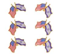 CIYODO Spille da Bavero Commemorative Amicizia Usa Israele in Lega di Zinco 6 Pezzi con Brillantezza Duratura e Facile da Abbinare per Ricerca Storica e Aule