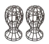 CIYODO Supporto per Testa Parrucche in Plastica Grigio Espositore Porta Parrucca 2 Pezzi per Salone Uso Domestico e Viaggi Accessorio Professionale per Acconciature e Lavaggio