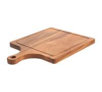 CIYODO Tagliere in Legno Naturale con Manico 29x20x1,5 Cm, Tagliere Rettangolare per Pizza e Pane, Utensile da Portata Versatile per Cucina e Servizio