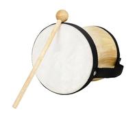 CIYODO Tamburo a Mano in Legno con Pelle di Pecora, Strumento a Percussione Portatile con Bacchetta, Tamburo Bongo Educativo e Adolescenti, Gioco Musicale per Sviluppo Ritmico
