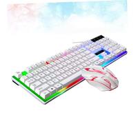 CIYODO Tastiera e Mouse Cablati con Retroilluminazione Colorata per Gaming Design Ergonomico Mouse Tastiera con Flottanti Accessori per Laptop