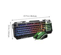 CIYODO Tastiera e Mouse Cablati Rgb Retroilluminato con Sospensione Combo Gaming Ergonomica e Portatile per Tastiera Illuminata per e