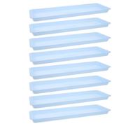 CIYODO Vassoio Rettangolare in Plastica per Piante da Vaso, Sottovaso Anti-Perdita Blu 45x16,5 Cm, Set da 8 Pezzi per Giardinaggio Interno ed Esterno, Base Raccogli Acqua per Vasi
