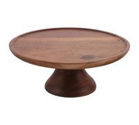 CIYODO Vassoio Rotondo in Legno di Acacia con Base Elevata Stand per Dessert e Dolci Piatto Versatile per Torte Snack e Frutta Elegante Centro Tavola per Cucina e Soggiorno