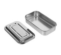 CIYODO Vassoio Sterilizzatore in Acciaio Inox 20 Cm con Coperchio per Strumenti Manicure e Uso Medico, Vassoio Portautensili Rettangolare Resistente alla Corrosione per Estetica