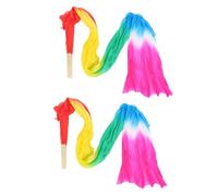 CIYODO Ventaglio da Danza del Ventre in Seta Vera Sfumato 180 CM Set 2 Pezzi Velo Lungo Leggero Accessorio per Esercizi di Danza e Spettacoli Teatrali