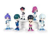 Ciyoulio Anime Blue Lock Figure Nagi Seishiro/Isagi Yoichi Set di 6 personaggi anime in piedi Manga Statua Desktop Carino Figura 10 x 6 cm