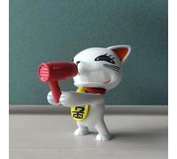 Ciyoulio Dan Da Dan Anime, statuetta di gatto Turbo Granny, statuetta che tiene asciugacapelli, statua Dandadan carina anime gatto scultura decorativa manga regalo 9 cm