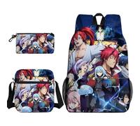Ciyoulio Rimuru - Set di 3 zaini a tema anime Milim/Shion, borse a tracolla con borsa a tracolla, astuccio, borsa per scuola e penne, per adolescenti, ragazze e ragazzi, Tipo 9, Taglia unica, Zaini