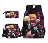 Ciyoulio Rimuru - Set di 3 zaini a tema anime Milim/Shion, borse a tracolla con borsa a tracolla, astuccio, borsa per scuola e penne, per adolescenti, ragazze e ragazzi, Tipo 1, Taglia unica, Zaini