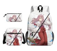 Ciyoulio Rimuru - Set di 3 zaini a tema anime Milim/Shion, borse a tracolla con borsa a tracolla, astuccio, borsa per scuola e penne, per adolescenti, ragazze e ragazzi, Tipo 4, Taglia unica, Zaini