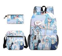 Ciyoulio Rimuru - Set di 3 zaini a tema anime Milim/Shion, borse a tracolla con borsa a tracolla, astuccio, borsa per scuola e penne, per adolescenti, ragazze e ragazzi, Tipo 2, Taglia unica, Zaini