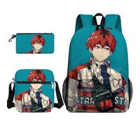 Ciyoulio Set di 3 zaini Frieren Anime Cartone da scuola Felce Borsa a tracolla Borsa a tracolla Astuccio Cartone Animato Stampa 3D Borse Scuola Casual Zaino da Viaggio Zaino Satchel Daypacks, Tipo 6