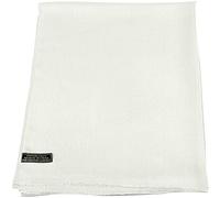 CJ Apparel Bianca Solido Colore Disegno Nepalese Fringe Scialle Sciarpa Pashmina ha Rubato Secondi NUOVO