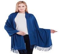 CJ Apparel Blu Reale Misto Cotone Spesso Solido Colore Disegno Scialle di Pashmina Dell'involucro Della Sciarpa NUOVO