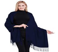 CJ Apparel Blu Scuro Alta Qualità 100% Cachemire 2 Ply Scialli fatti a Mano dal Nepal Dello Scialle Dell'involucro Della Sciarpa NUOVO