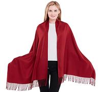 CJ Apparel Borgogna Misto Cotone Spesso Solido Colore Disegno Scialle di Pashmina Dell'involucro Della Sciarpa NUOVO