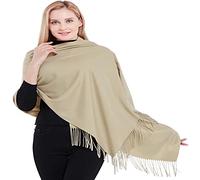 CJ Apparel Champagne Misto Cotone Spesso Solido Colore Disegno Scialle di Pashmina Dell'involucro Della Sciarpa Secondi NUOVO