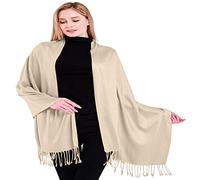 CJ Apparel Champagne Solido Colore Disegno Nepalese Scialle di Pashmina Sciarpa Della Stola Dell'involucro di Proiezione Il Bis NUOVO