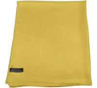 CJ Apparel Giallo Oro Solido Colore Disegno Nepalese Fringe Scialle Sciarpa Pashmina ha Rubato Secondi NUOVO