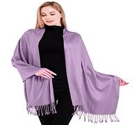 CJ Apparel Hand Made Nepalese Tassels Shawl Scialle di Pashmina, Lilla, Taglia Unica Donna