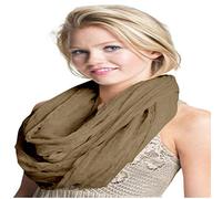 CJ Apparel Mobius Infinity Sciarpa Secondi Snood Cowl Tubo Circolare Scialle Rotondo Pashmina NUOVO, Beige, Etichettalia unica