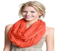 CJ Apparel Mobius Infinity Sciarpa Seconds Snood Cowl Tubo Circolare Scialle Pashmina NUOVO, Arancione, Etichettalia unica