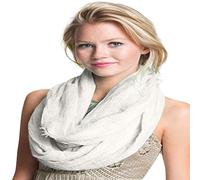 CJ Apparel Mobius Infinity Sciarpa Seconds Snood Cowl Tubo Circolare Scialle Pashmina NUOVO, Bianco sporco, Taglia unica