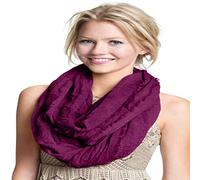 CJ Apparel Mobius Infinity Sciarpa Seconds Snood Cowl Tubo Circolare Scialle Pashmina NUOVO, Viola, Etichettalia unica