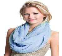 CJ Apparel Mobius Infinity Sciarpa Snood Cowl Tubo Circolare Eternity Scialle Pashmina NUOVO, Azzurro, Taglia unica