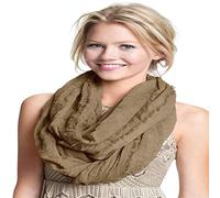 CJ Apparel Mobius Infinity Sciarpa Snood Cowl Tubo Circolare Eternity Scialle Pashmina NUOVO, Beige, Taglia unica
